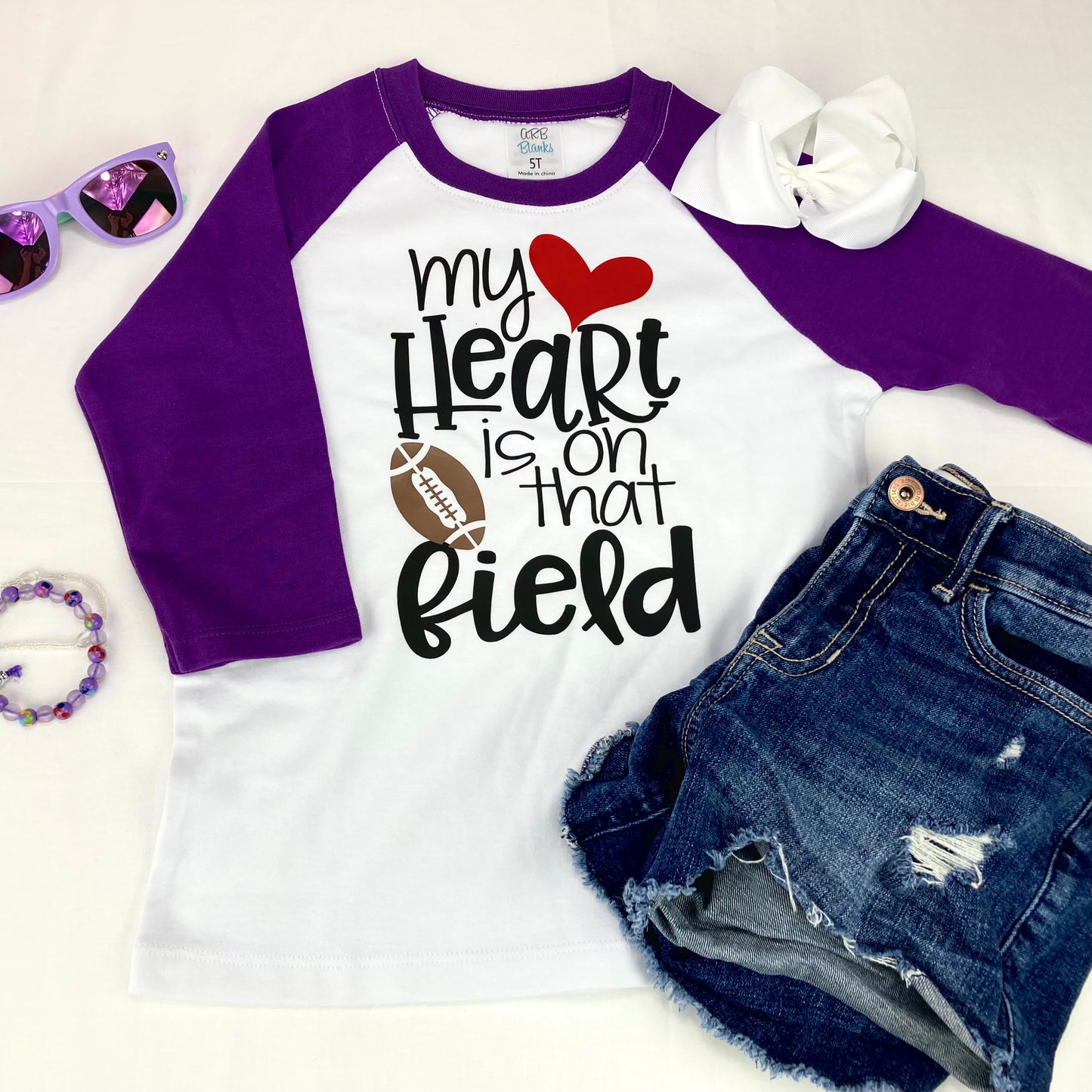 My Heart is on that Field Football Kids Shirt